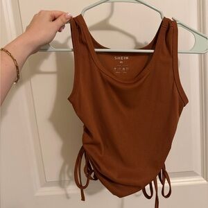 SHEIN Rust Tank Top with Side Ties